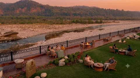 A quiet evening at Rasa Deck, Manu Maharani Resort, Jim Corbett